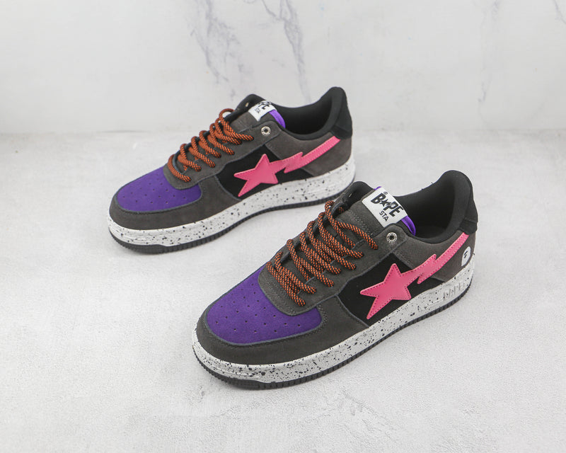 Bape Sta Black Grey Pink Suede